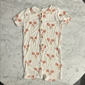🎾 Kate Quinn White Romper with Tennis Racket Print size 3T